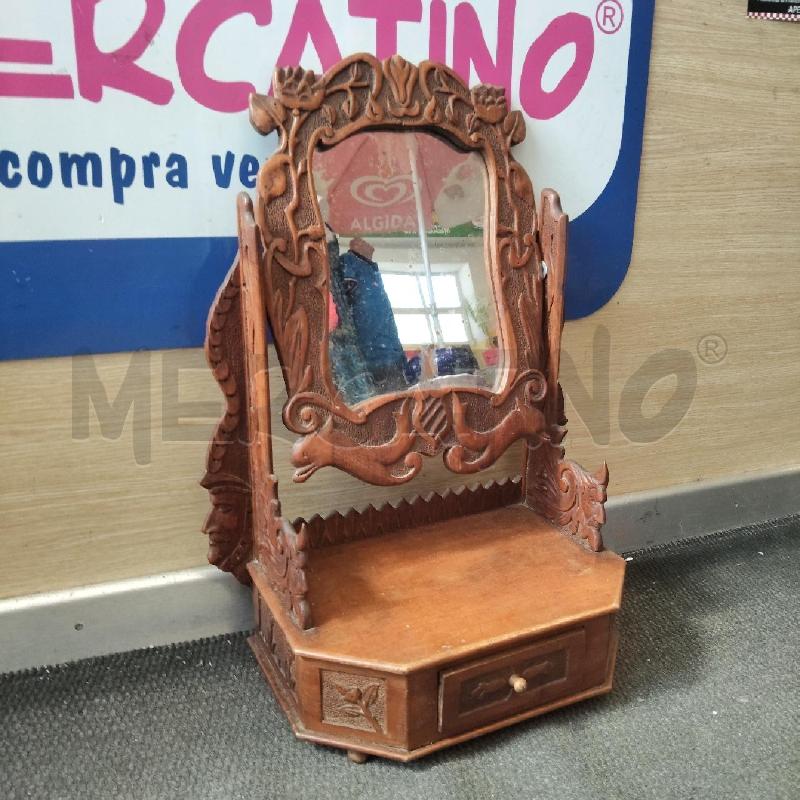 SPECCHIERA LEGNO CON CASSETTO  | Mercatino dell'Usato Domodossola 1