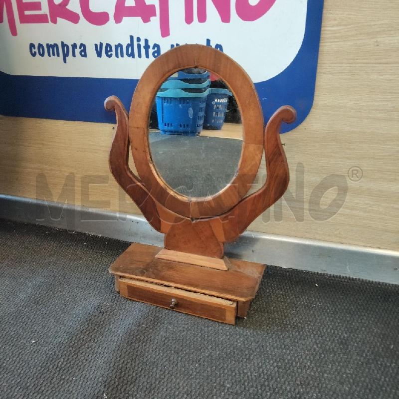 SPECCHIERA LEGNO OVALE VECCHIA CON CASSETTO  | Mercatino dell'Usato Domodossola 1