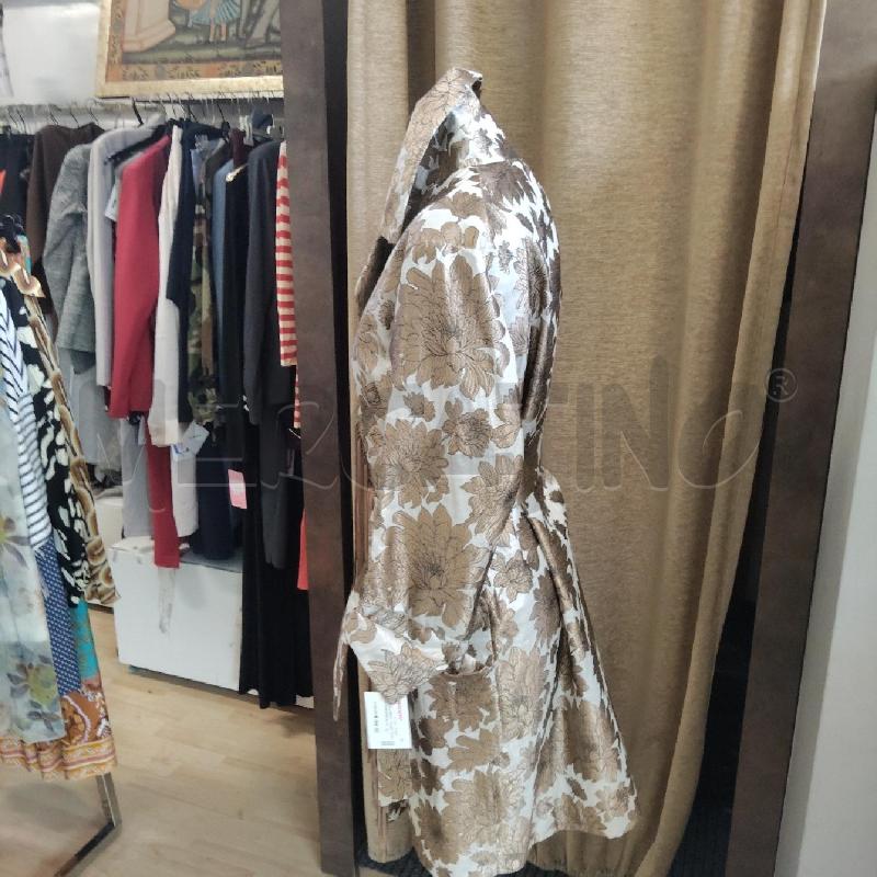 SPOLVERINO DONNA PANNA FIORI BEIGE FRANGE BAZAR | Mercatino dell'Usato Domodossola 3