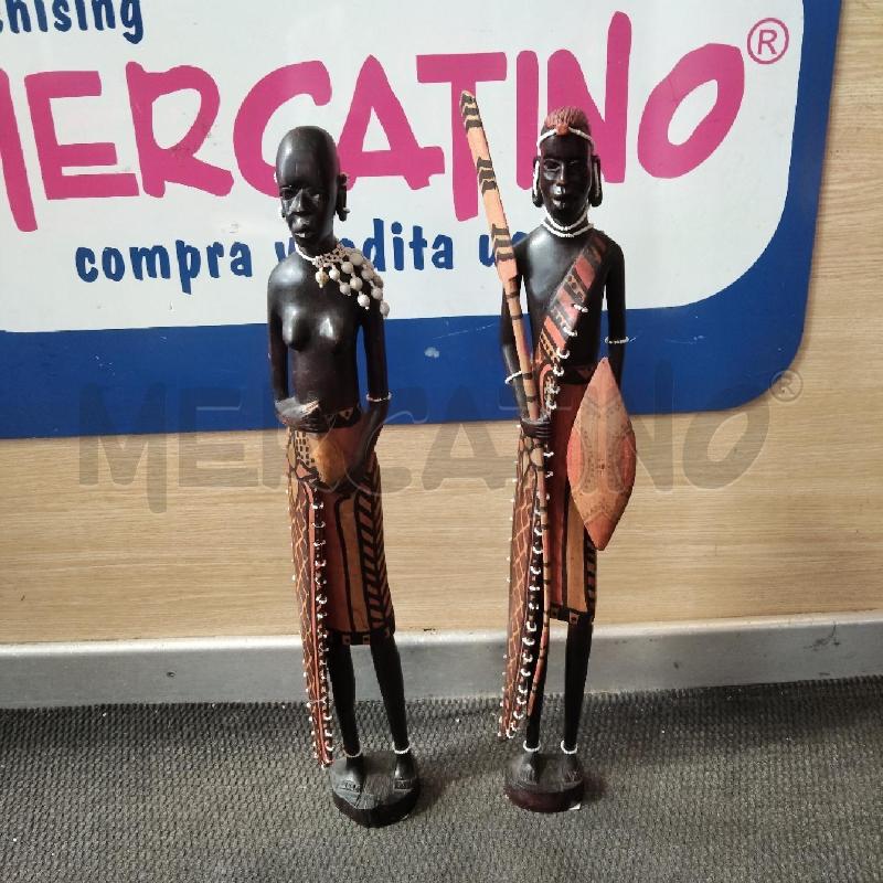 STATUA COPPIA AFRICANE 61 CM  | Mercatino dell'Usato Domodossola 1