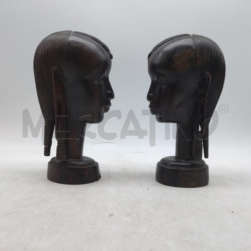 STATUINE TESTA DI DONNA AFRICANA COPPIA | Mercatino dell'Usato Domodossola 1