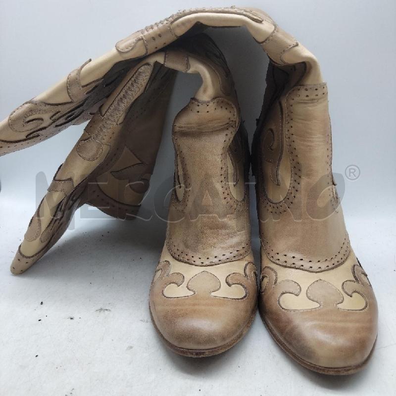 STIVALETTI DONNA BEIGE TACCO 36 | Mercatino dell'Usato Domodossola 1