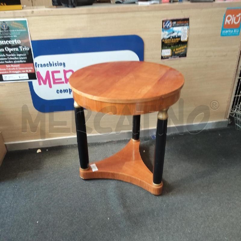 TAVOLINO ROTONDO LEGNO GAMBE NERE  | Mercatino dell'Usato Domodossola 1