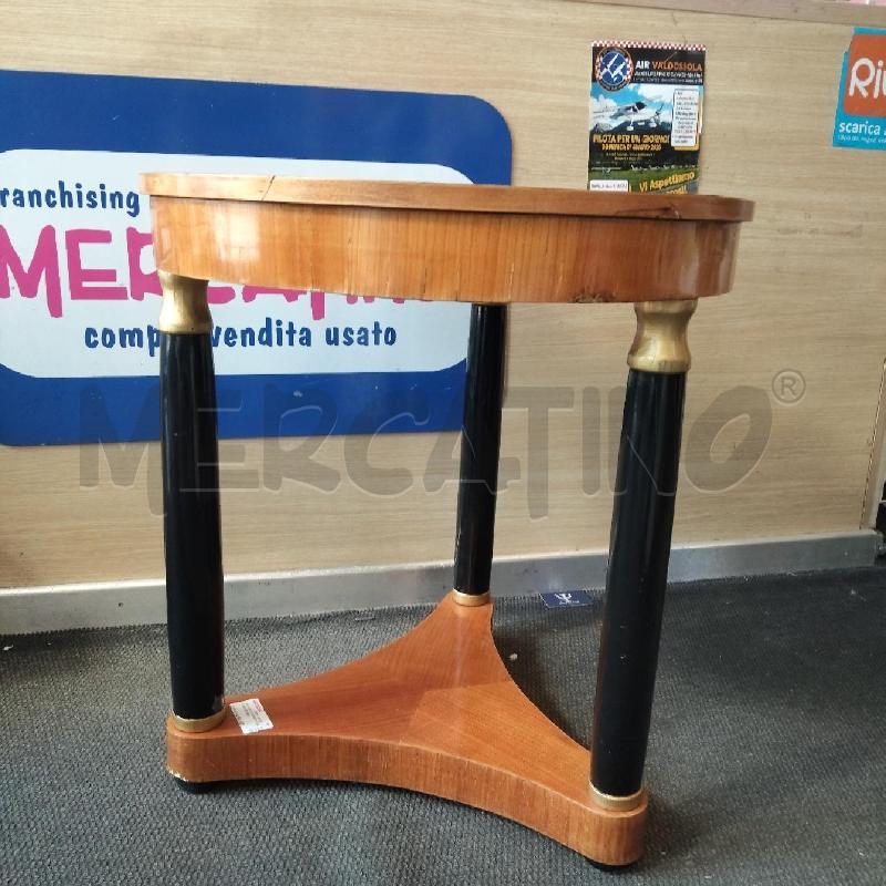TAVOLINO ROTONDO LEGNO GAMBE NERE  | Mercatino dell'Usato Domodossola 2