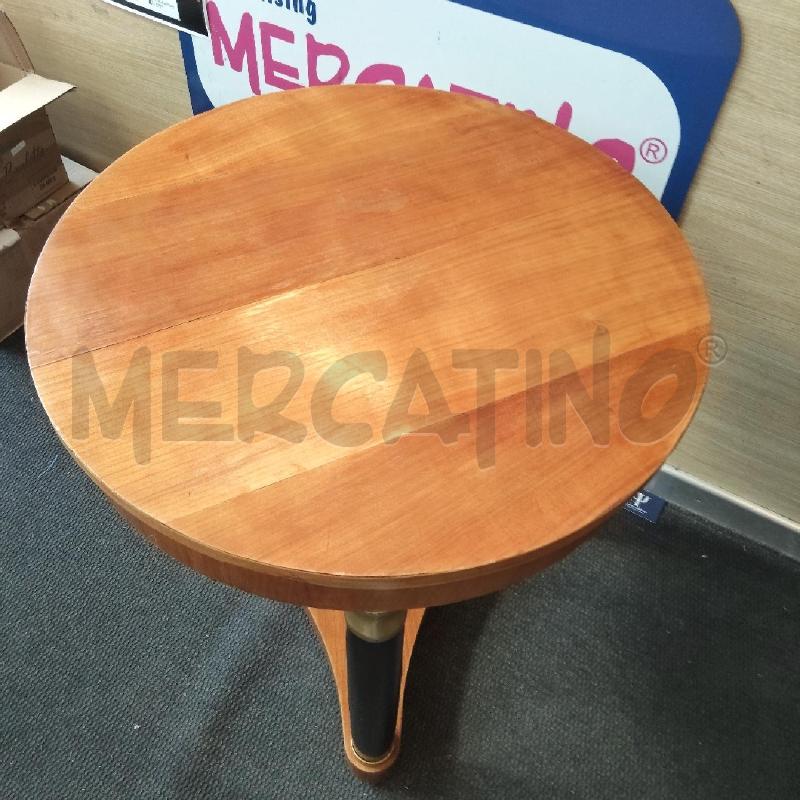 TAVOLINO ROTONDO LEGNO GAMBE NERE  | Mercatino dell'Usato Domodossola 3