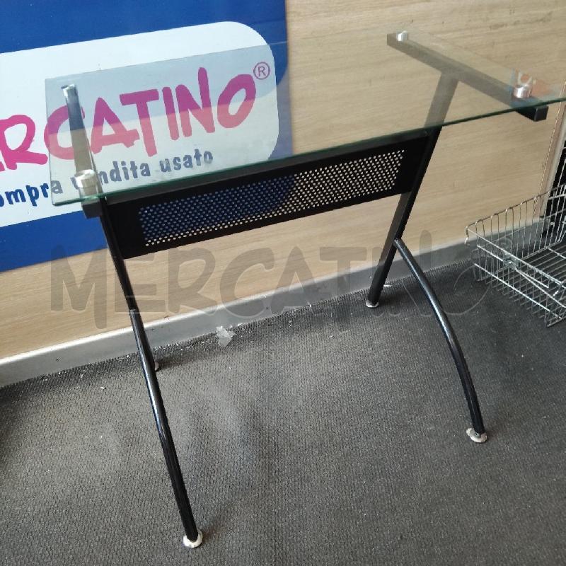 TAVOLINO VETRO BASE METALLO NERA  | Mercatino dell'Usato Domodossola 1