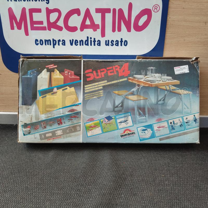 TAVOLO DA CAMPEGGIO CON SEDI IN SCATOLA GIALLO SUPER4 | Mercatino dell'Usato Domodossola 1