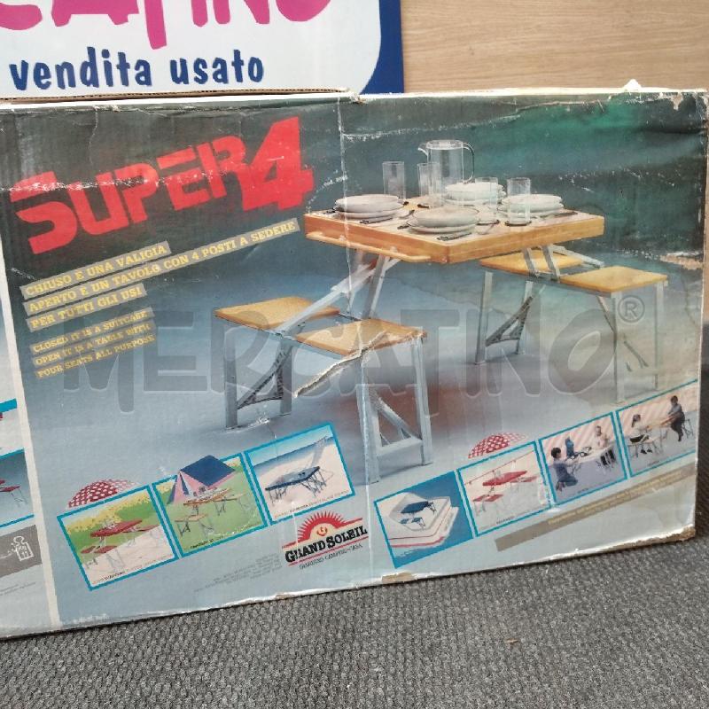 TAVOLO DA CAMPEGGIO CON SEDI IN SCATOLA GIALLO SUPER4 | Mercatino dell'Usato Domodossola 2