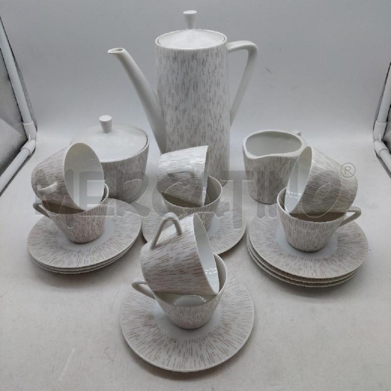 TAZZE PZ. 8 CAFFETT.+LATT+ZUCCHBIANCHE RIGHINE BEIGE BAVARIA  | Mercatino dell'Usato Domodossola 1