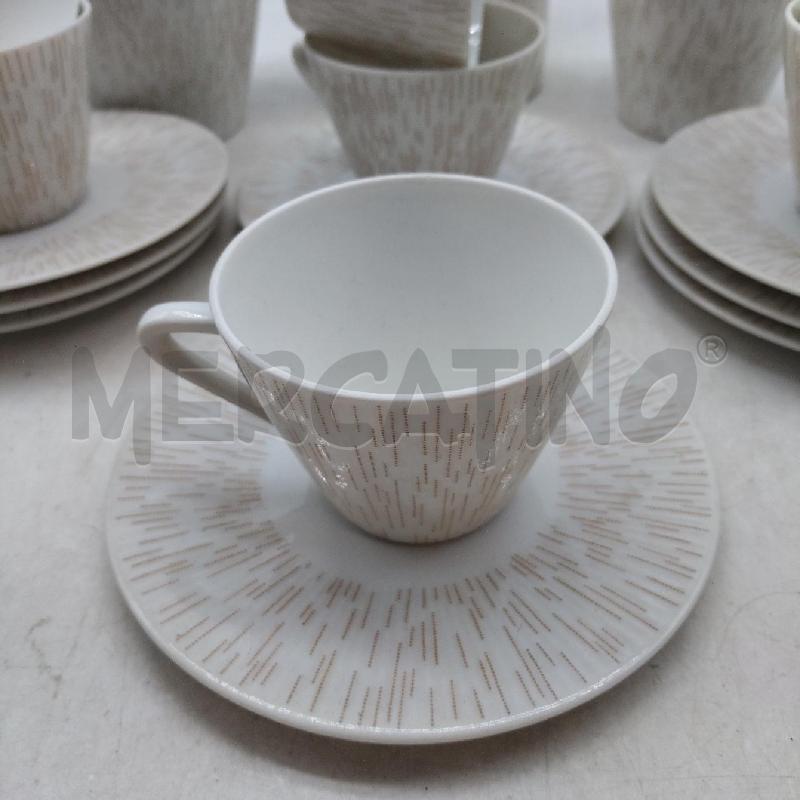 TAZZE PZ. 8 CAFFETT.+LATT+ZUCCHBIANCHE RIGHINE BEIGE BAVARIA  | Mercatino dell'Usato Domodossola 2
