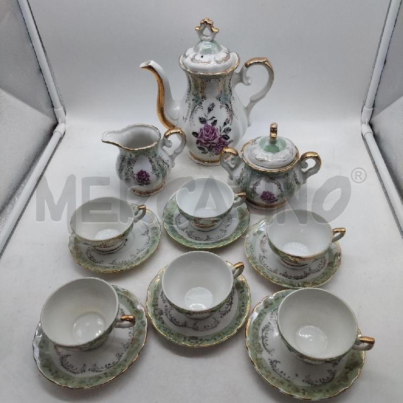 TAZZINE PZ 6 CAFFETT. LATT. ZUCCH DECORO ROSE  | Mercatino dell'Usato Domodossola 2