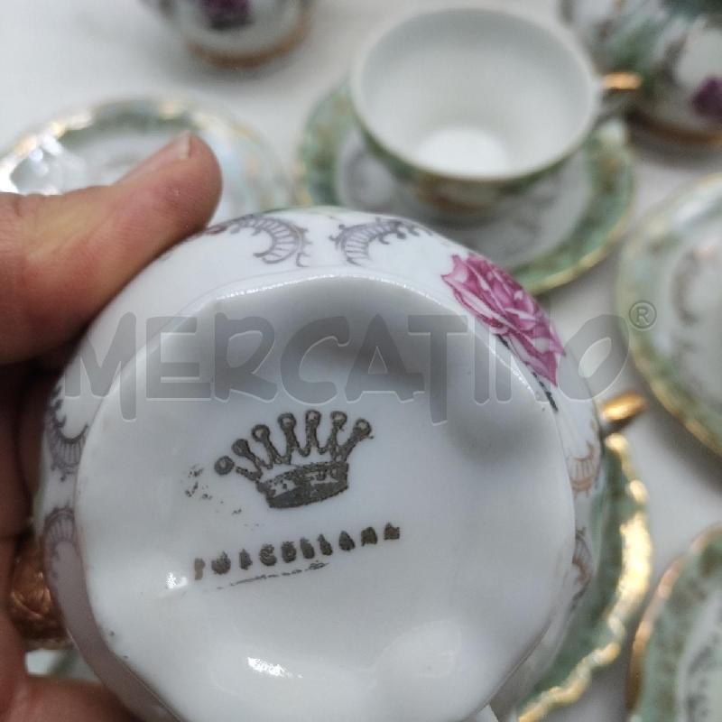 TAZZINE PZ 6 CAFFETT. LATT. ZUCCH DECORO ROSE  | Mercatino dell'Usato Domodossola 4