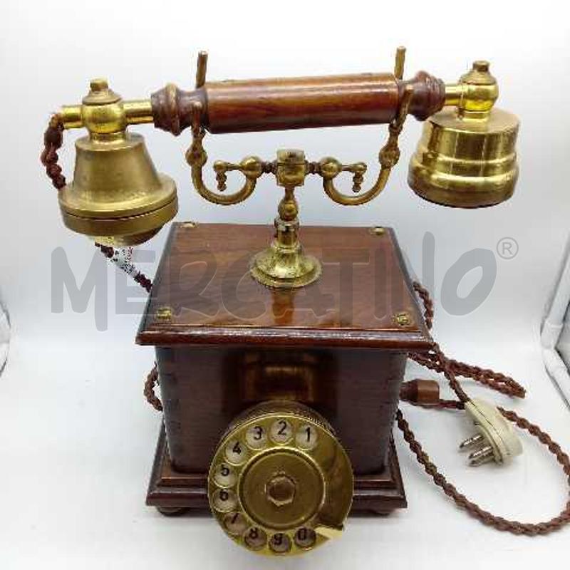 TELEFONO VINTAGE LEGNO OTTONE TELCER ITALIA | Mercatino dell'Usato Domodossola 4
