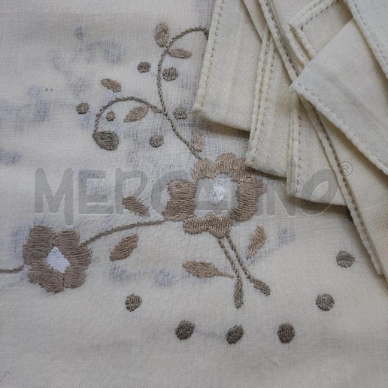 TOVAGLIA VINTAGE RIAMNO ECRU FIORI 12 TOVAGLIOLI | Mercatino dell'Usato Domodossola 2