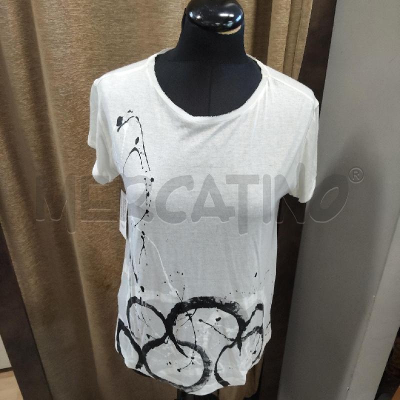 T SHIRT DONNA BIANCA CERCHI SCHIZZI NERI BIANCHI IBLUES  | Mercatino dell'Usato Domodossola 2