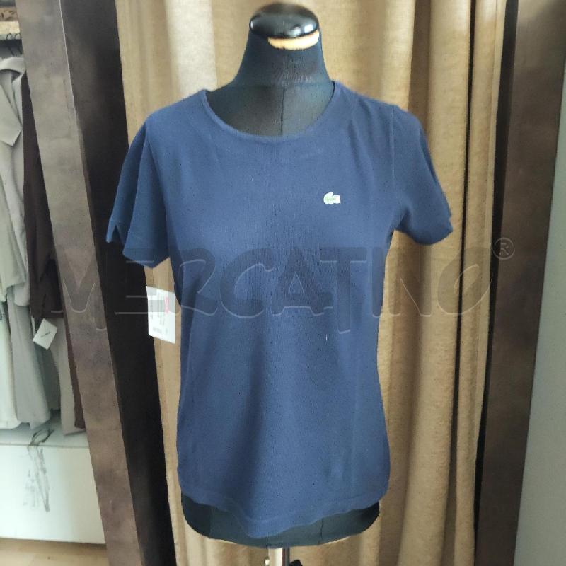 T SHIRT DONNA BLU GIROCOLLO LACOSTE | Mercatino dell'Usato Domodossola 1