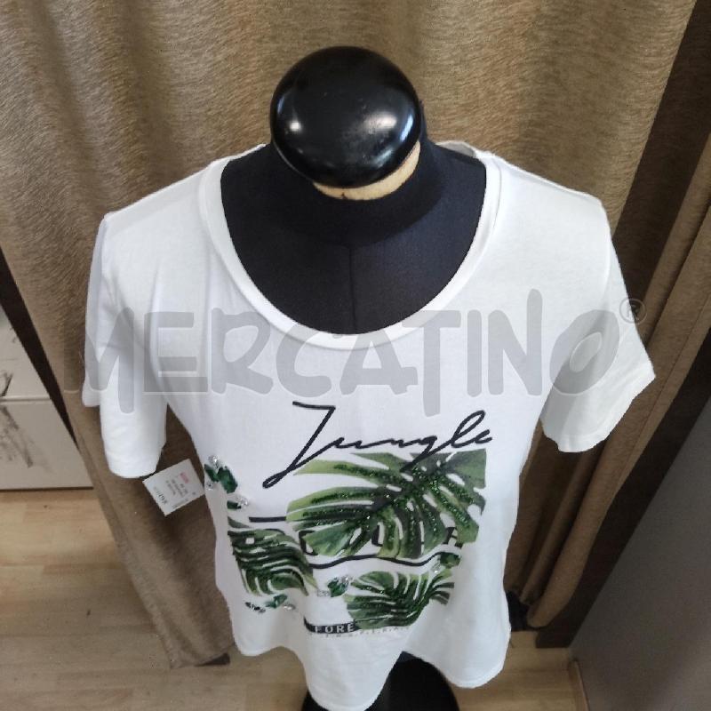 T SHIRT DONNA ELENA MIRO' BIANCA FOGLIE BRILLANTINI | Mercatino dell'Usato Domodossola 2