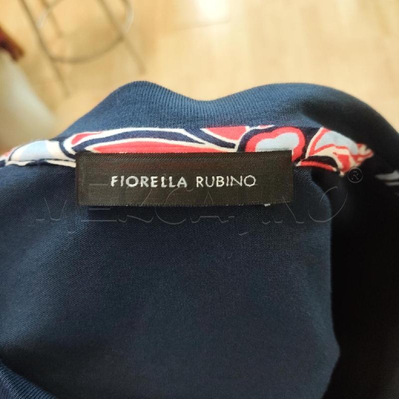 T SHIRT DONNA FIORELLA RUBINO BLU FIORI ROSSI BIANCHI  | Mercatino dell'Usato Domodossola 3