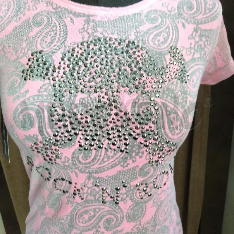 T SHIRT DONNA HAPPINESS ROSA FLUO TESCHIO | Mercatino dell'Usato Domodossola 2