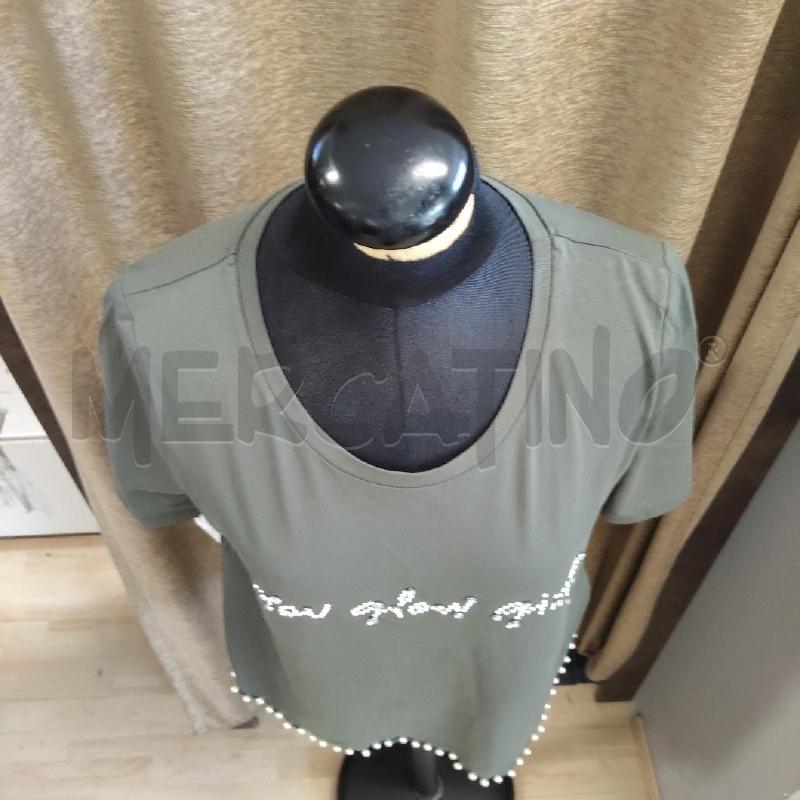 T SHIRT DONNA VERDE FIORELLA RUBINO PERLINE BIANCHE  | Mercatino dell'Usato Domodossola 2