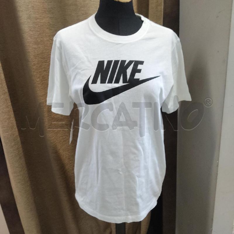 T SHIRT UOMO NIKE BIANCA LOGO E SCRITTA NERI  | Mercatino dell'Usato Domodossola 1