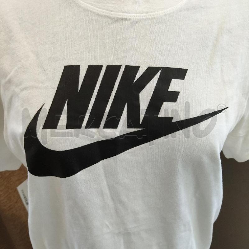 T SHIRT UOMO NIKE BIANCA LOGO E SCRITTA NERI  | Mercatino dell'Usato Domodossola 3