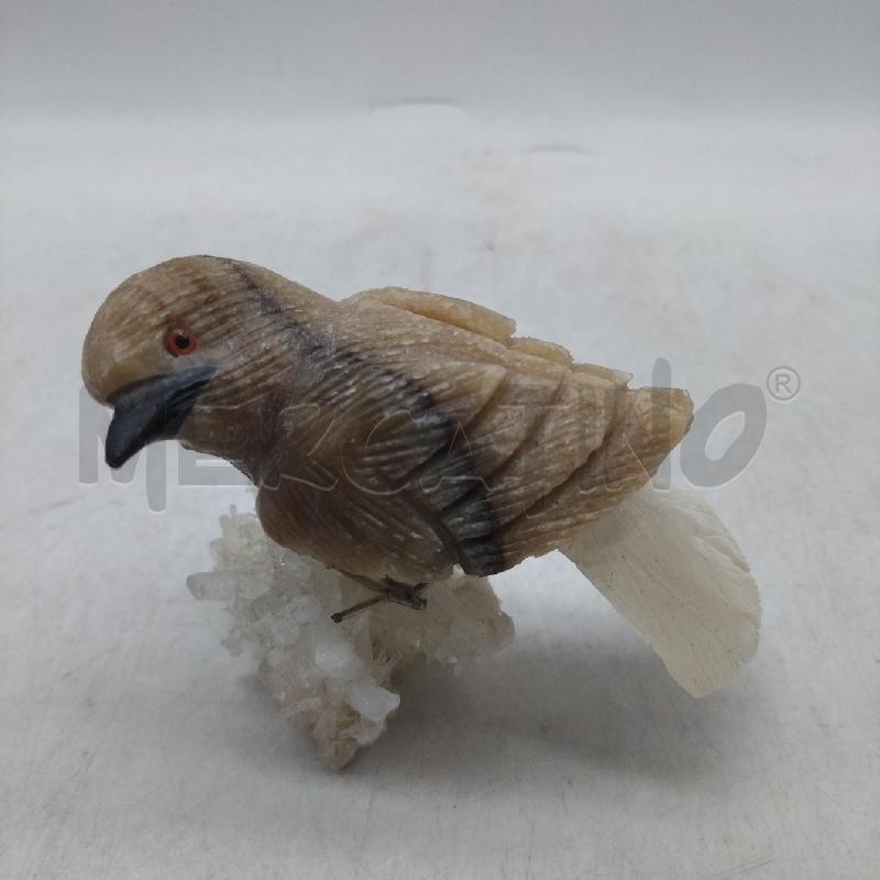 UCCELLO PIETRA DURA BASE QUARZOBECCO NERO | Mercatino dell'Usato Domodossola 1