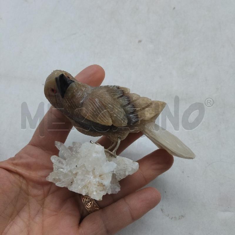 UCCELLO PIETRA DURA BASE QUARZOBECCO NERO | Mercatino dell'Usato Domodossola 2