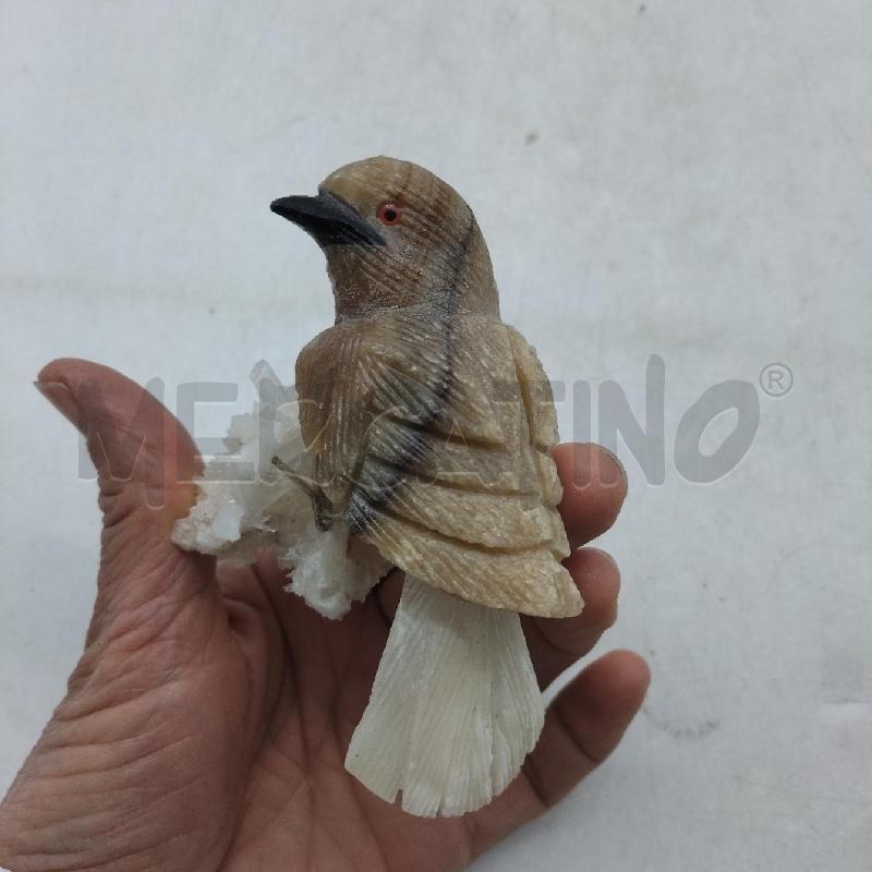 UCCELLO PIETRA DURA BASE QUARZOBECCO NERO | Mercatino dell'Usato Domodossola 3