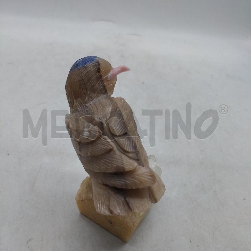 UCCELLO PUETRA DURA BASE QUARZO BECCO ROSA | Mercatino dell'Usato Domodossola 3