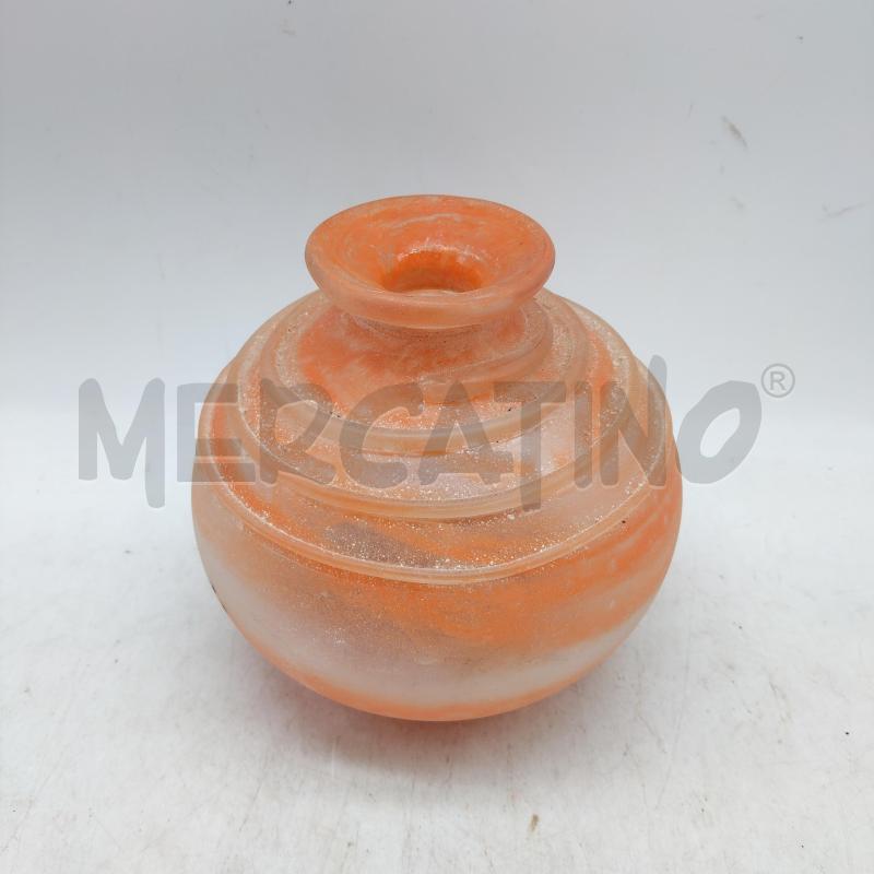 VASO PORTA FIORI VETRO SOFFIATO ARANCIONE  | Mercatino dell'Usato Domodossola 1