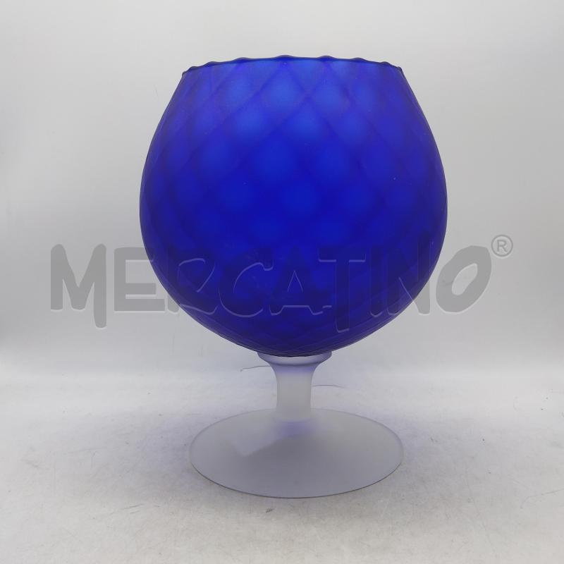 VASO VETRO BLU A BOLLA  | Mercatino dell'Usato Domodossola 1