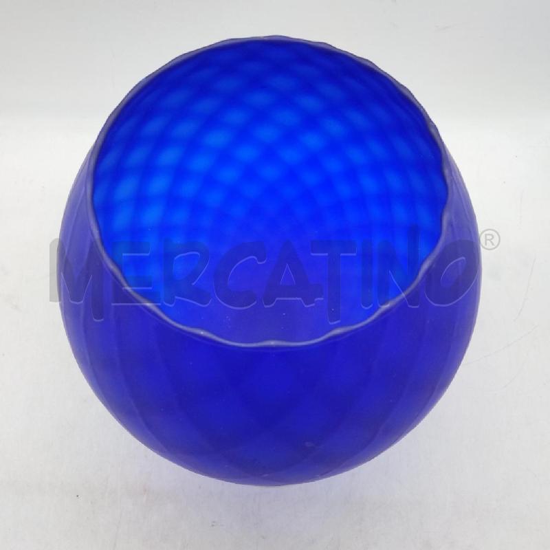VASO VETRO BLU A BOLLA  | Mercatino dell'Usato Domodossola 2