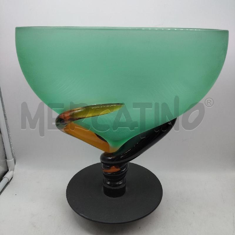 VASO VETRO VERDE EFFE DUE MURANO | Mercatino dell'Usato Domodossola 1