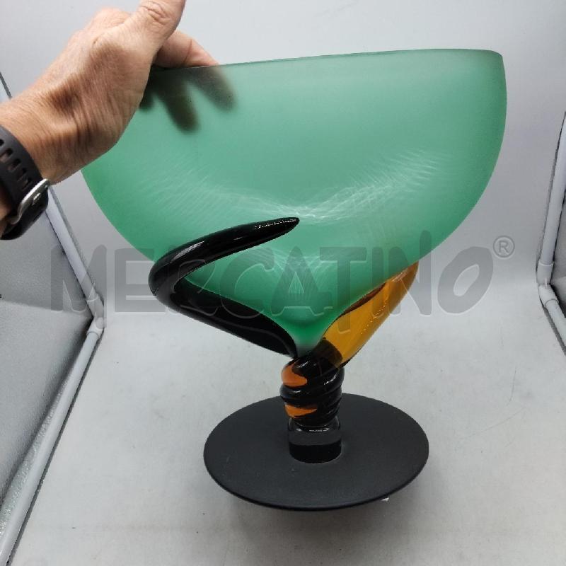 VASO VETRO VERDE EFFE DUE MURANO | Mercatino dell'Usato Domodossola 4