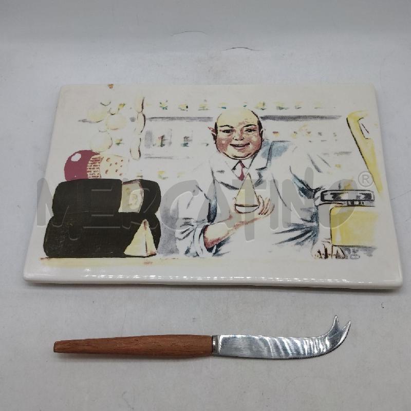 VASSOIO CERAMICA FORMAGGIO COLTELLO SUPPORTO METALLO | Mercatino dell'Usato Domodossola 3