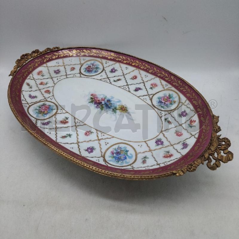 VASSOIO PORCELLANA LIMOGES SUPPORTO OTTONE  | Mercatino dell'Usato Domodossola 1