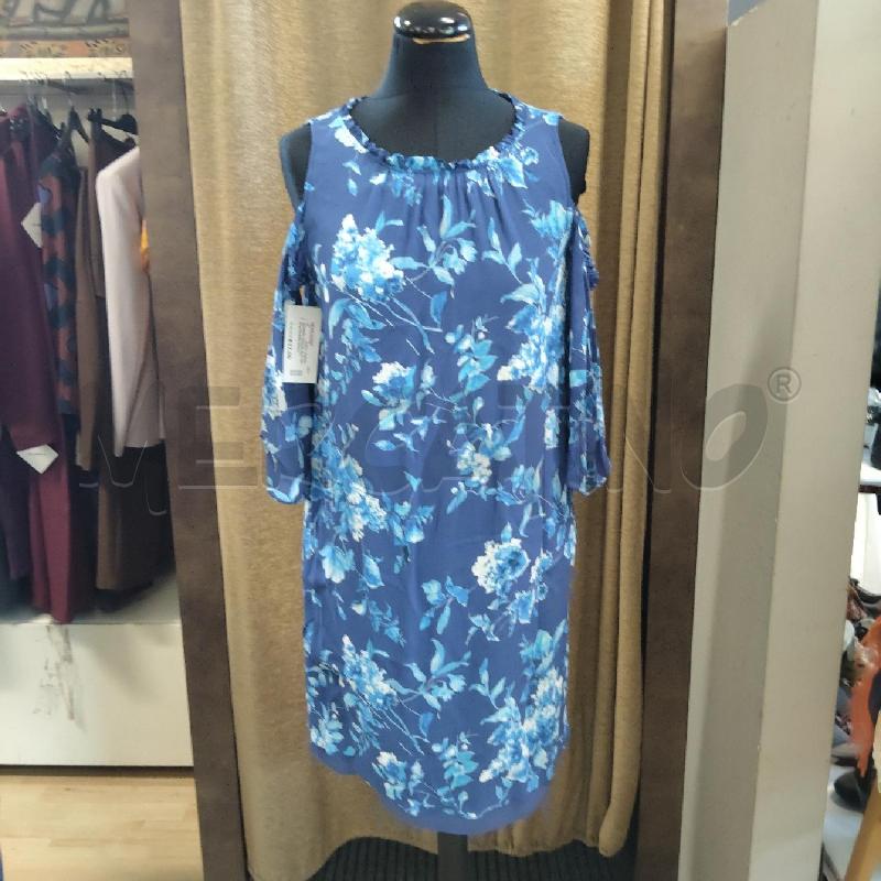 VESTITO DONNA BLU FIORI AZZURRI SPALLA SCOPERTA PENNY BLACK  | Mercatino dell'Usato Domodossola 1