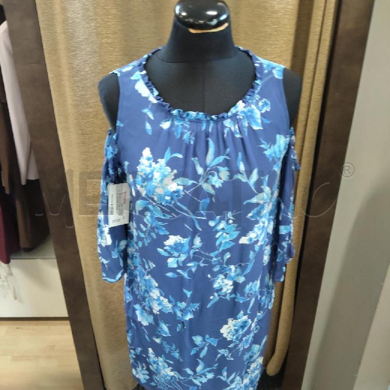 VESTITO DONNA BLU FIORI AZZURRI SPALLA SCOPERTA PENNY BLACK  | Mercatino dell'Usato Domodossola 2