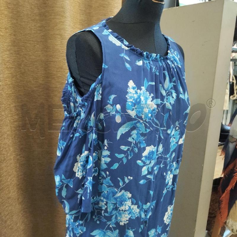 VESTITO DONNA BLU FIORI AZZURRI SPALLA SCOPERTA PENNY BLACK  | Mercatino dell'Usato Domodossola 3