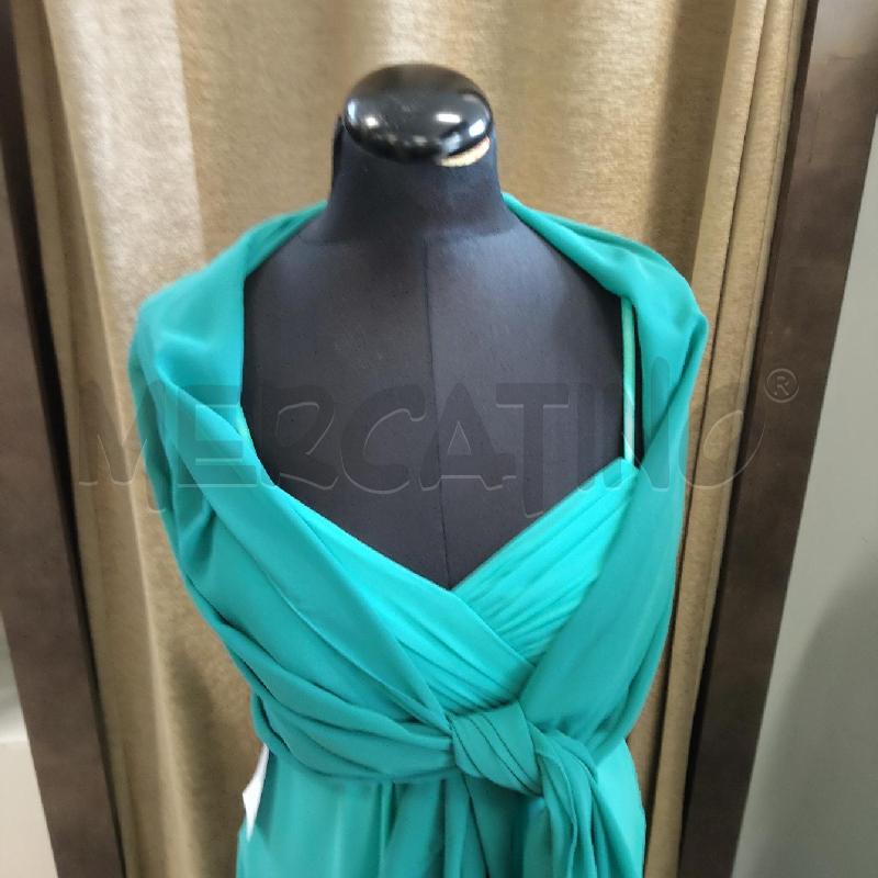 VESTITO DONNA LUNGO SPALLINE VERDE ACQUA+STOLA RINASCIMENTO | Mercatino dell'Usato Domodossola 2