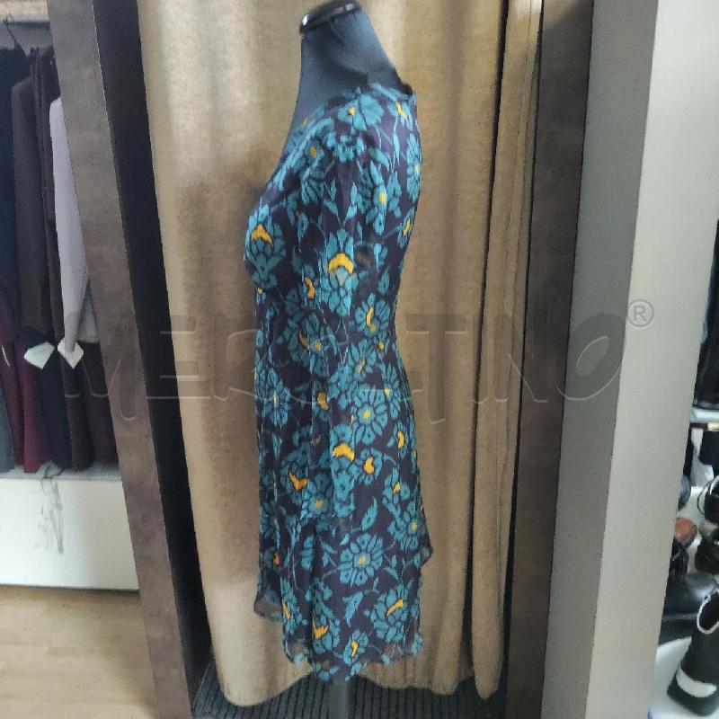 VESTITO DONNA M.L. GARZATA BLU FIORI AZZURRI GIALLI POLLINI | Mercatino dell'Usato Domodossola 3