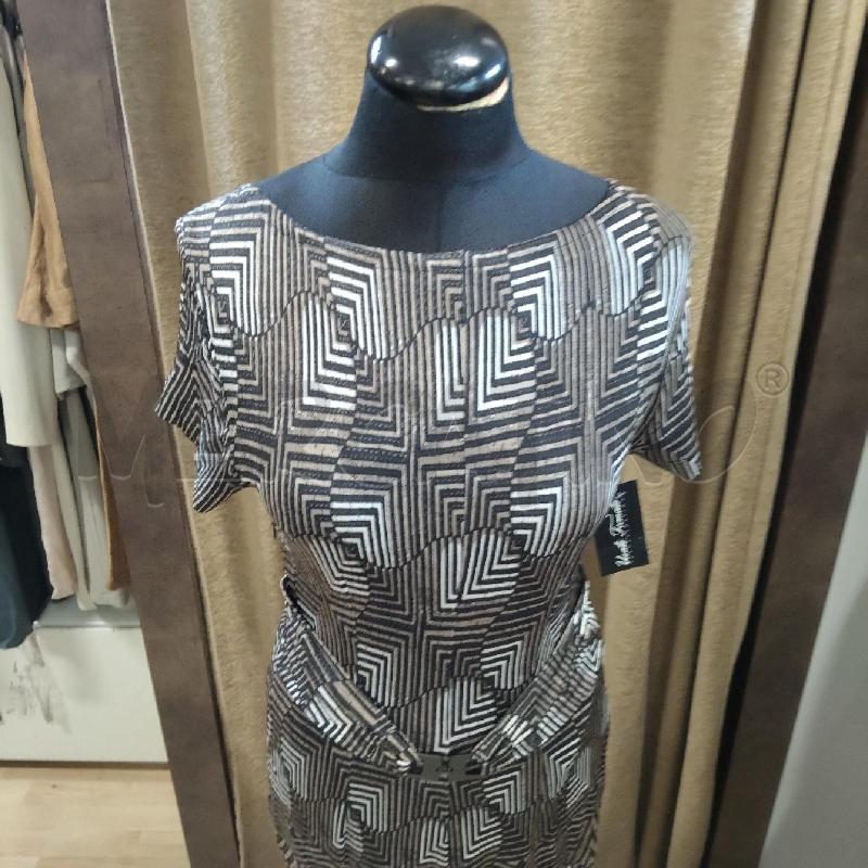 VESTITO DONNA MARRONE NERO GEOMETRICO MARELLA | Mercatino dell'Usato Domodossola 2