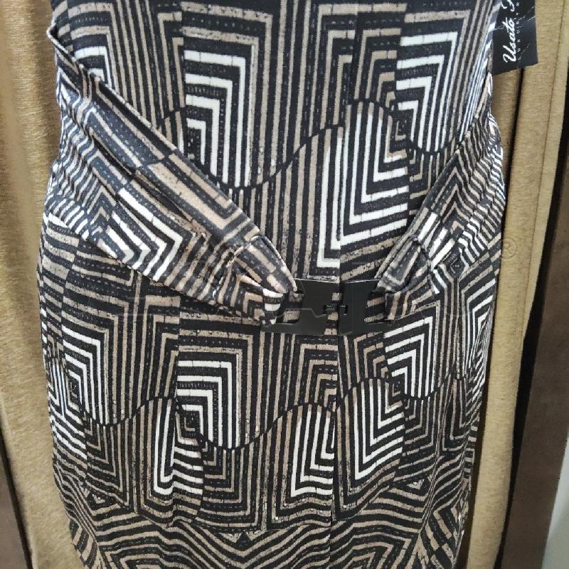 VESTITO DONNA MARRONE NERO GEOMETRICO MARELLA | Mercatino dell'Usato Domodossola 3