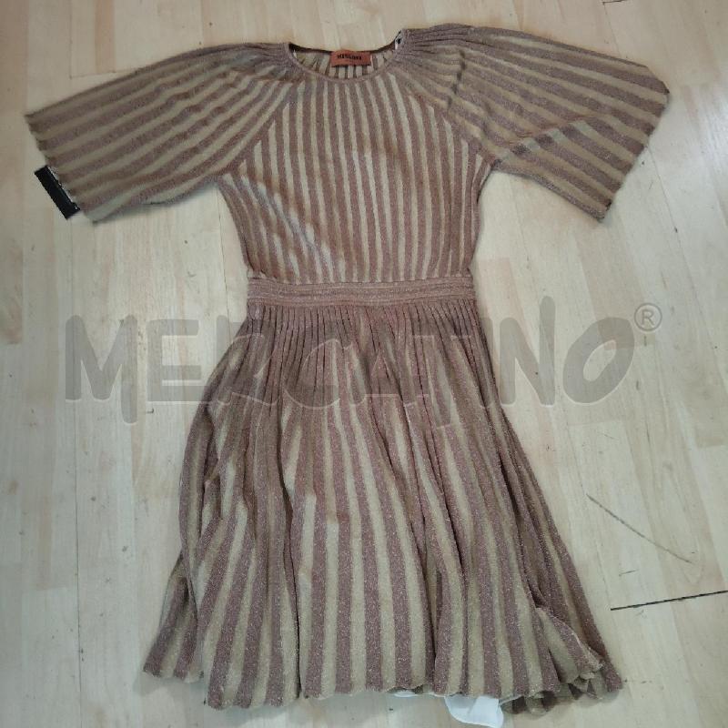 VESTITO DONNA MISSONI RIGHE MARRONE DORATO SOTTOVESTE BIANCA  | Mercatino dell'Usato Domodossola 1