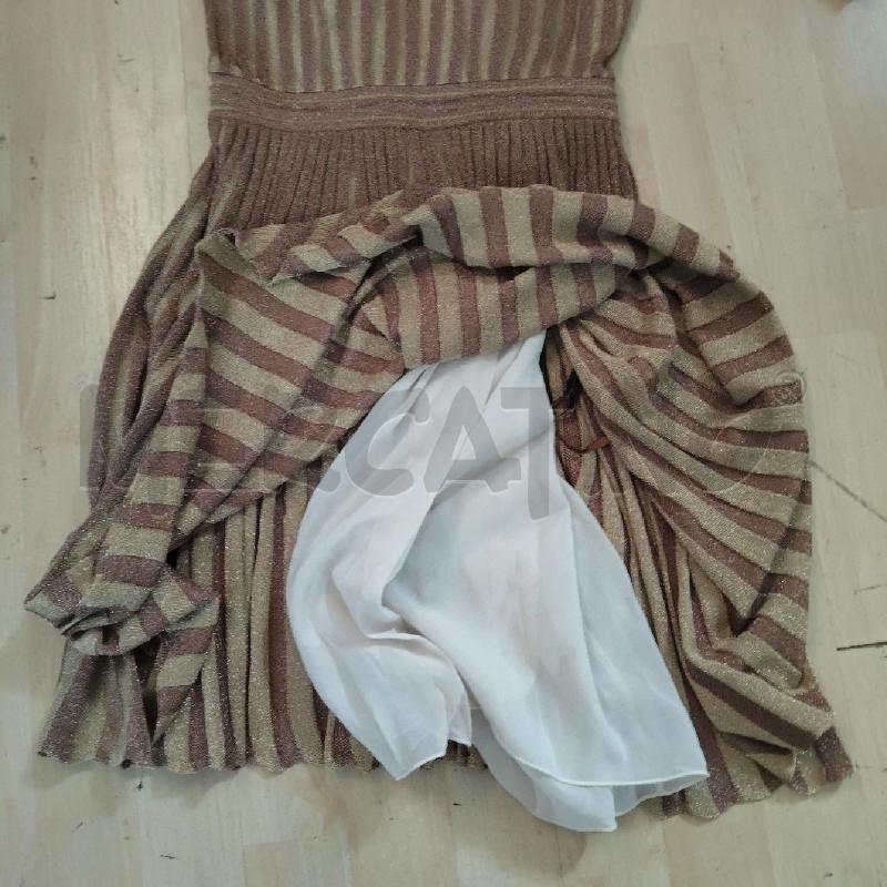 VESTITO DONNA MISSONI RIGHE MARRONE DORATO SOTTOVESTE BIANCA  | Mercatino dell'Usato Domodossola 2