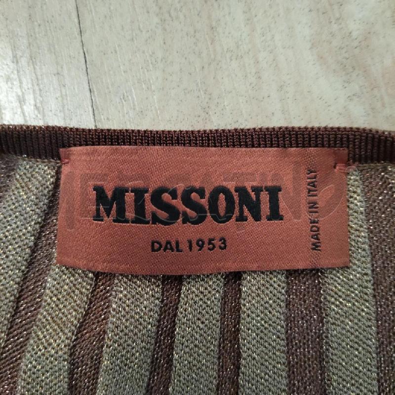 VESTITO DONNA MISSONI RIGHE MARRONE DORATO SOTTOVESTE BIANCA  | Mercatino dell'Usato Domodossola 3