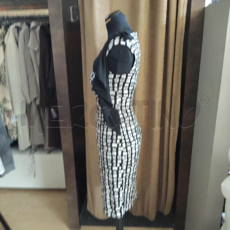 VESTITO DONNA NERO PANNA SCACCHI MARELLA | Mercatino dell'Usato Domodossola 3