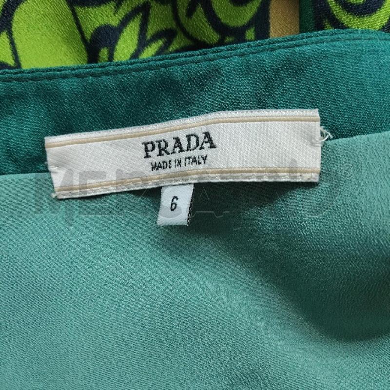 VESTITO DONNA VERDE FANTASIA PRADA SETA | Mercatino dell'Usato Domodossola 5