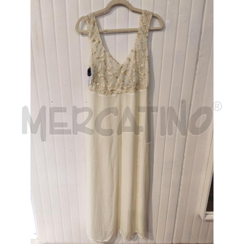 ABITO DONNA AMULETI MARIELLA BURANI BIANCO LUNGO RICAMI FIORI SULTOP | Mercatino dell'Usato Mestre 1